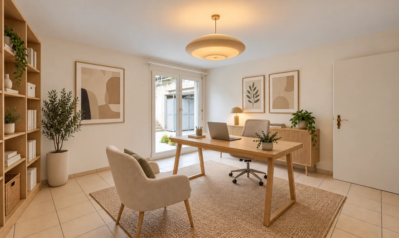 leerer raum mit light floor, außenzugang, gipskartonwand, drywall, und fliesenboden