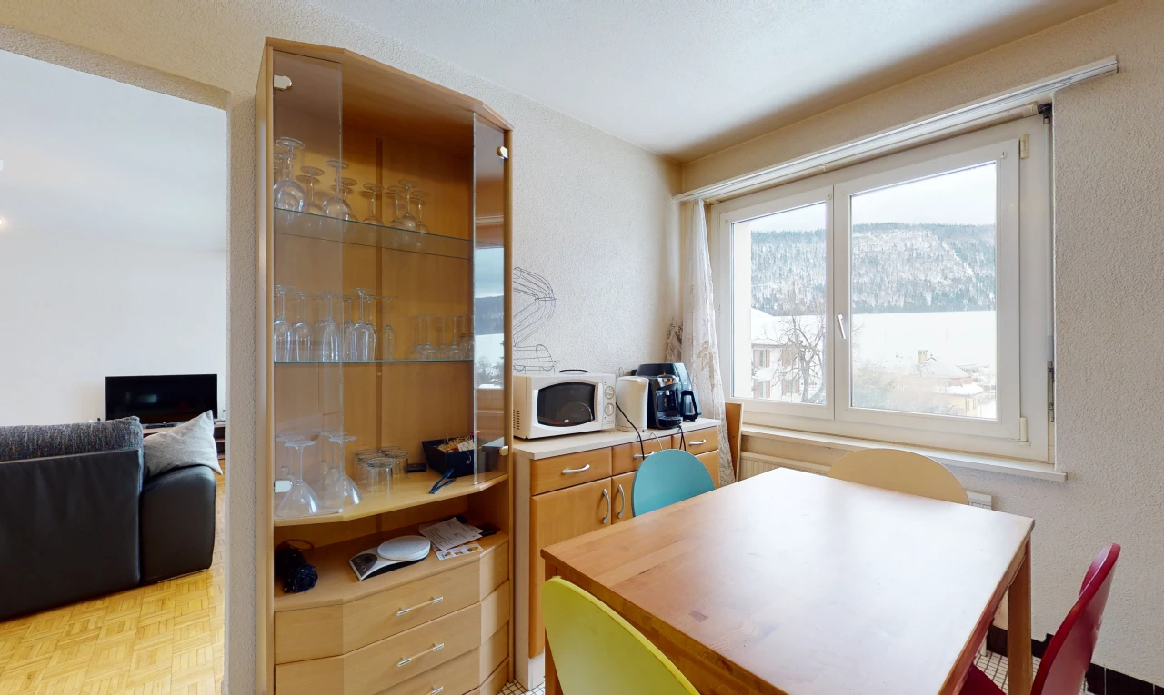office featuring natural light and microwave