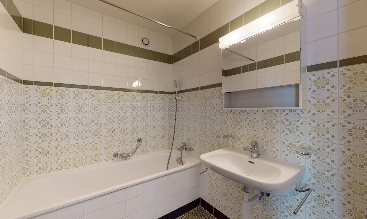 bathroom featuring washbasin and mirror