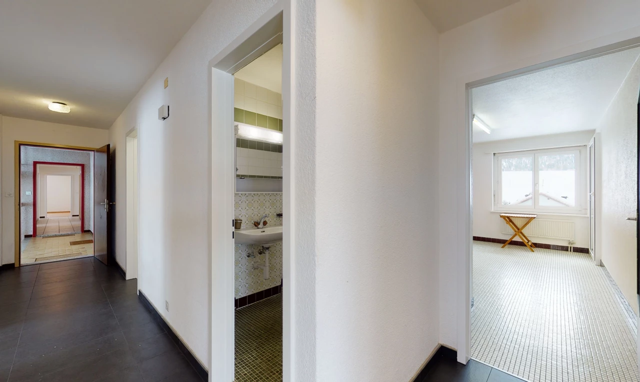 hallway featuring natural light