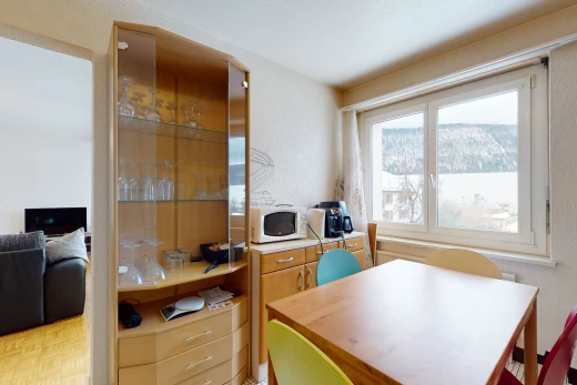 office featuring natural light and microwave