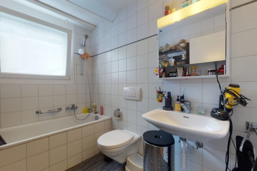 full bathroom featuring natural light, sink, toilet, shower / bath combination, and mirror