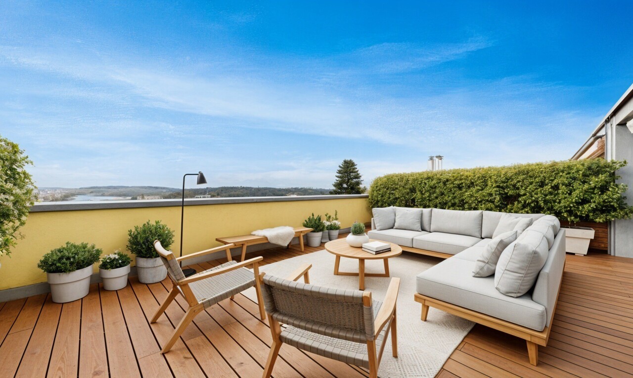 patio / terrace with outdoor lounge area and a roof deck
