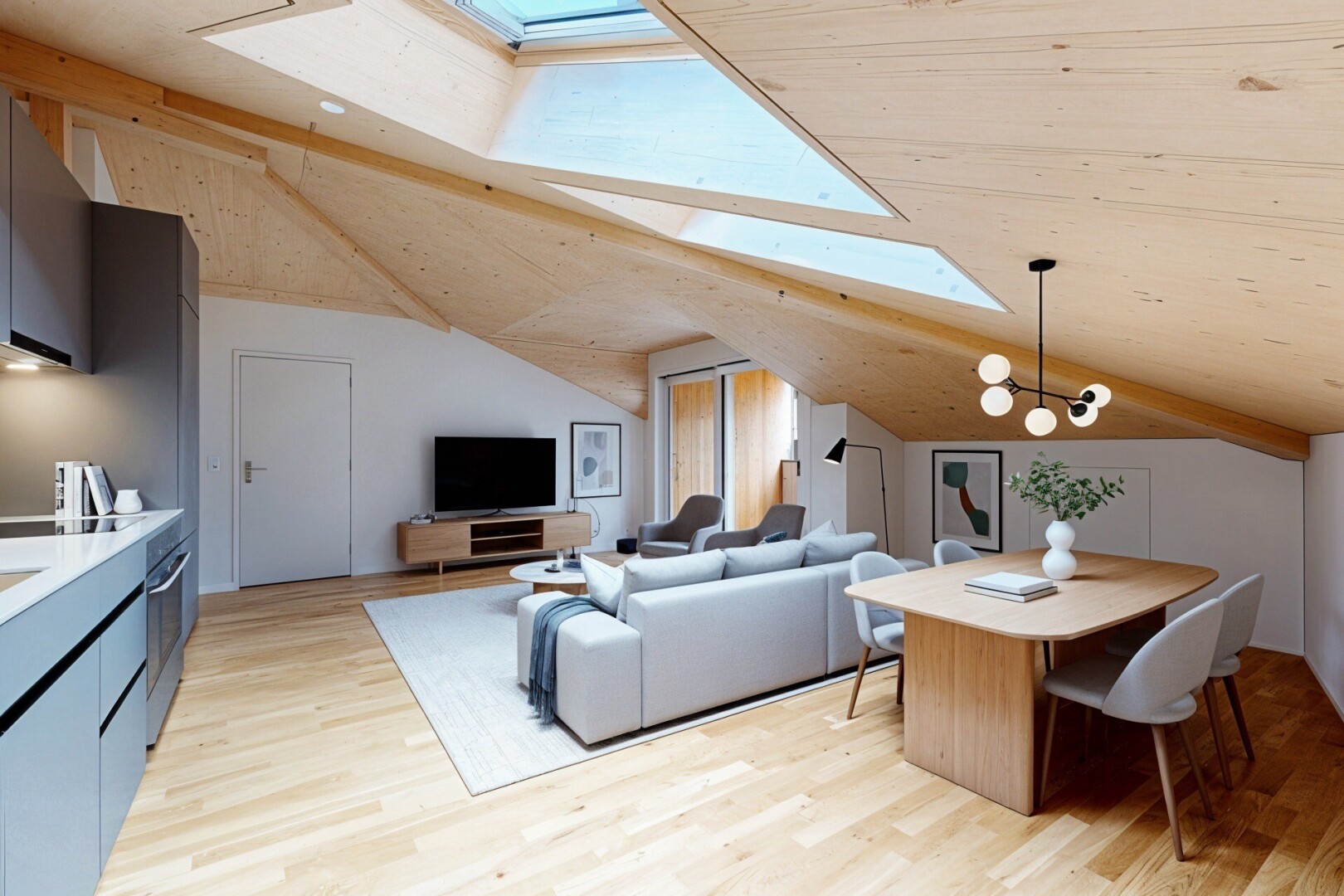 pièce vide avec sol en finition bois, wood finish floor, puits de lumière, inside property, et pièce supplémentaire