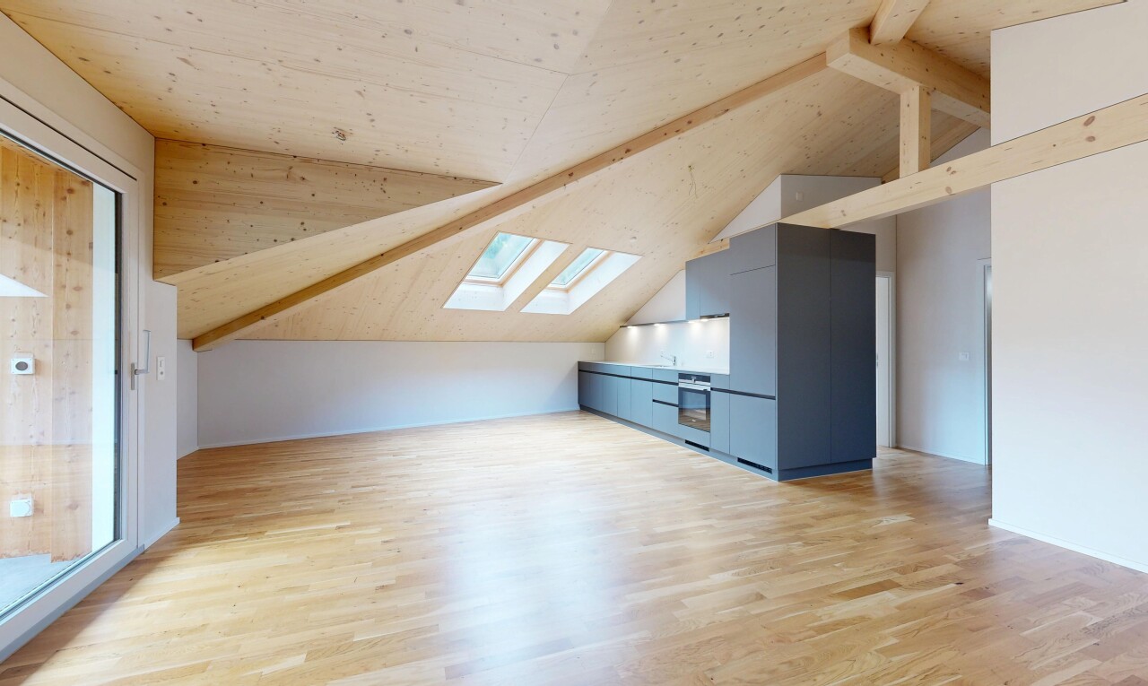 pièce vide avec puits de lumière, pièce supplémentaire, sol en finition bois, wood finish floor, et lumière naturelle