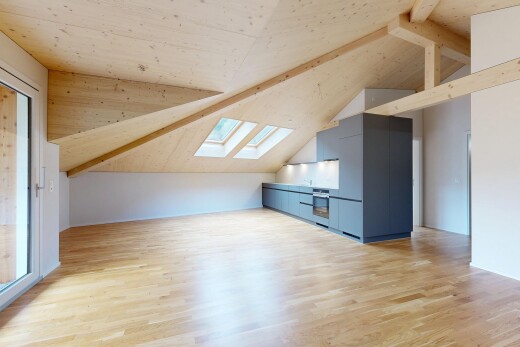 leerer raum mit dachfenster, zusätzliches zimmer, holzfußboden, wood finish floor, und natürliches licht
