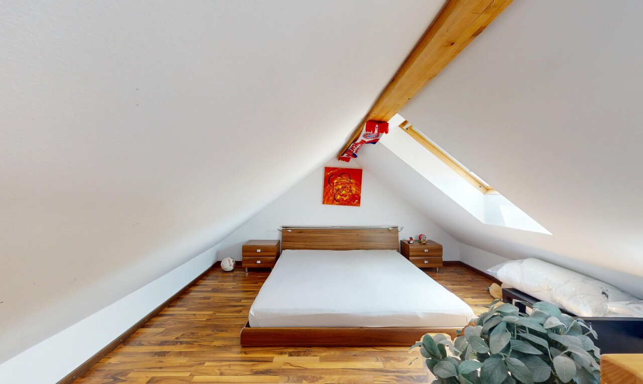 chambre avec puits de lumière, pièce supplémentaire, inside property, vaulted ceiling, et plafond voûté