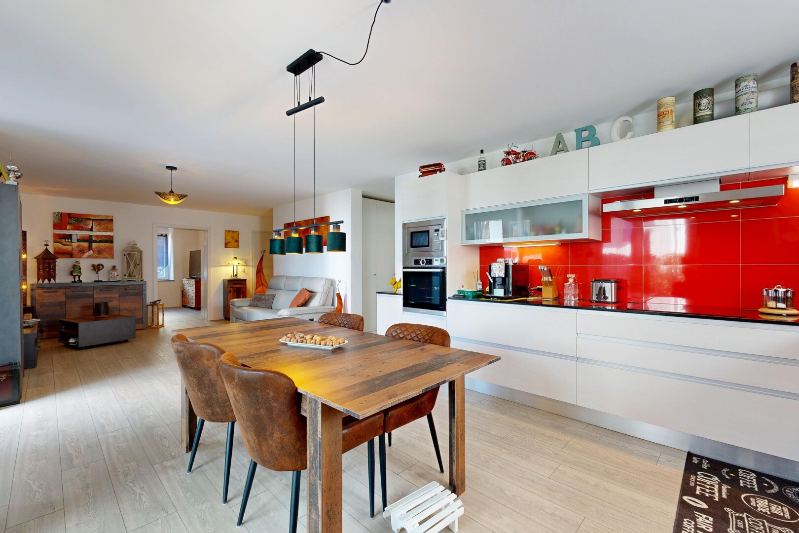 living / dining room with light wood finished floors