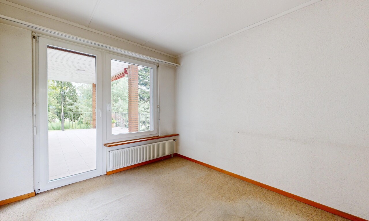 leerer raum mit kühler, teppich, carpet, natürliches licht, und natural light