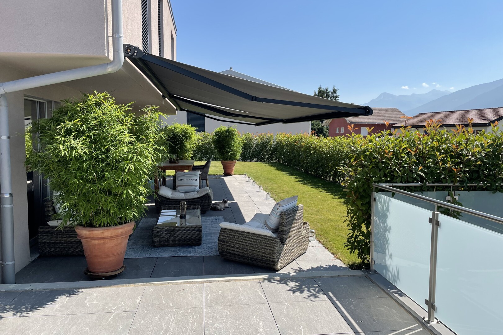 patio / terrace featuring a patio and a mountain view