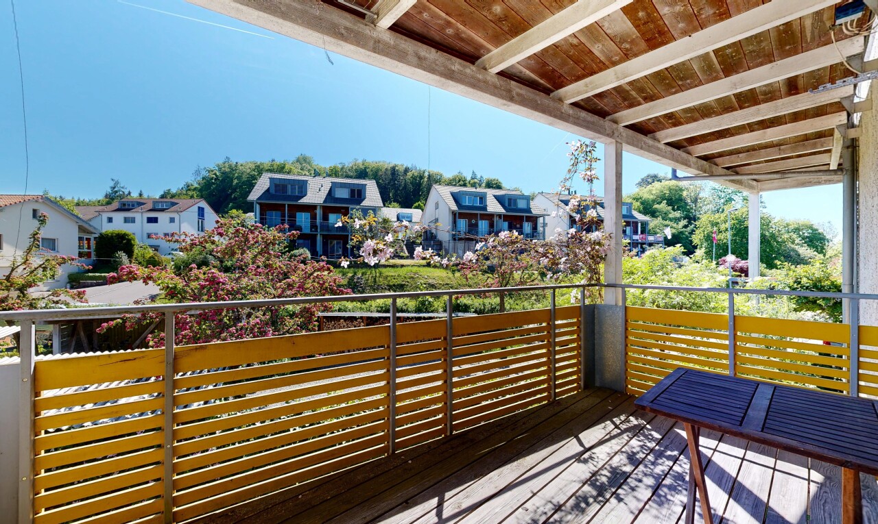 balkon mit day time, from property, residential view, wohngebietblick, und balkon