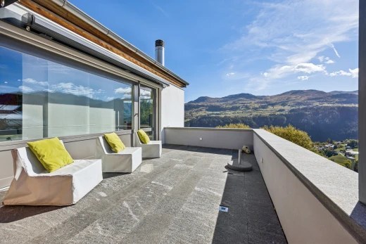 terrasse mit blick auf die berge, mountain view, day time, terrasse, und view focus