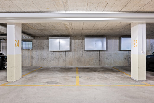 view of parking garage