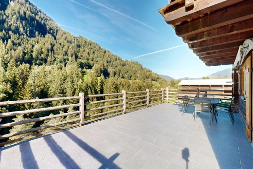 terrasse avec forest view, vue sur la forêt, view focus, day time, et from property