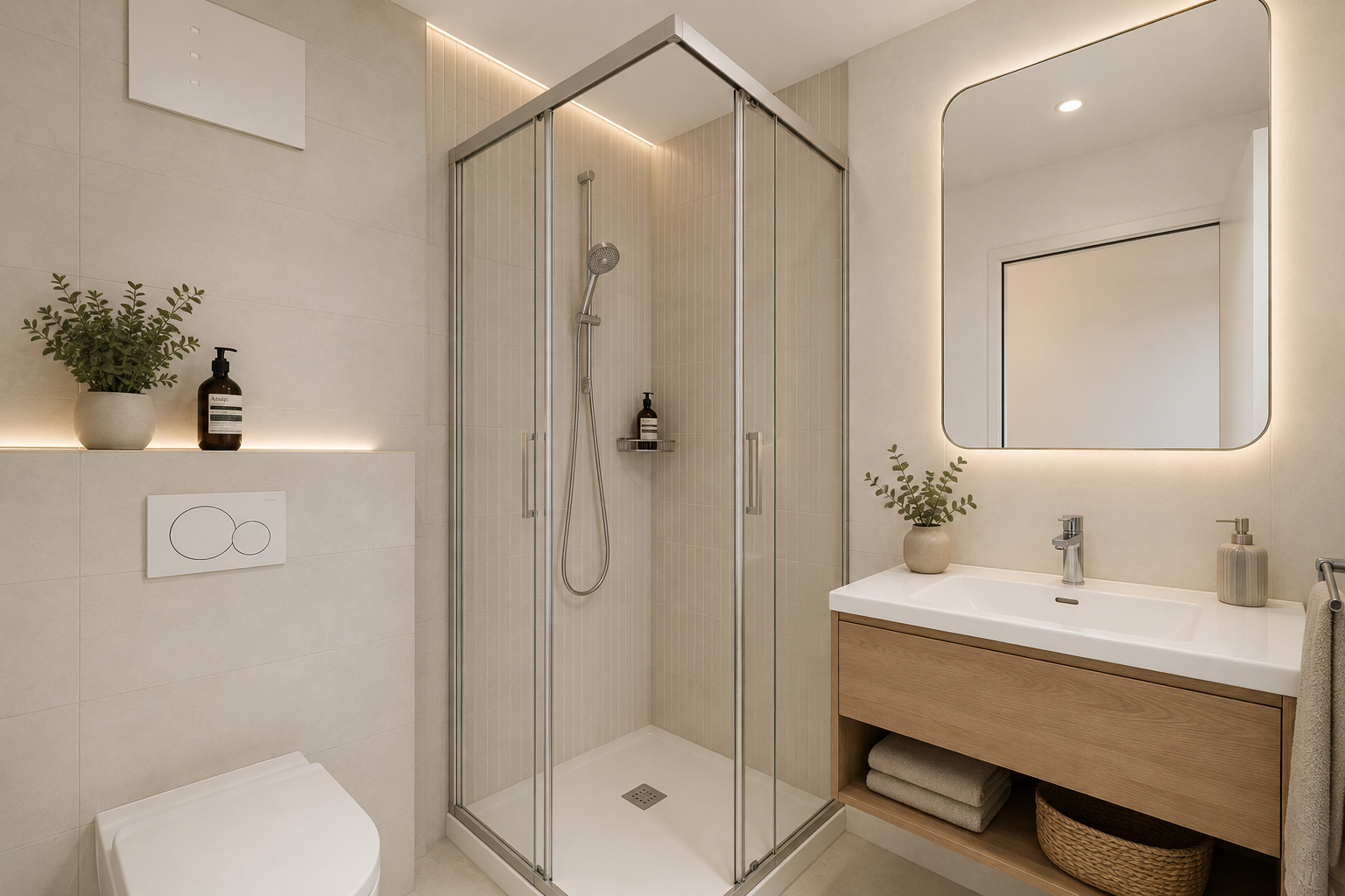 full bathroom featuring tile walls and a shower stall