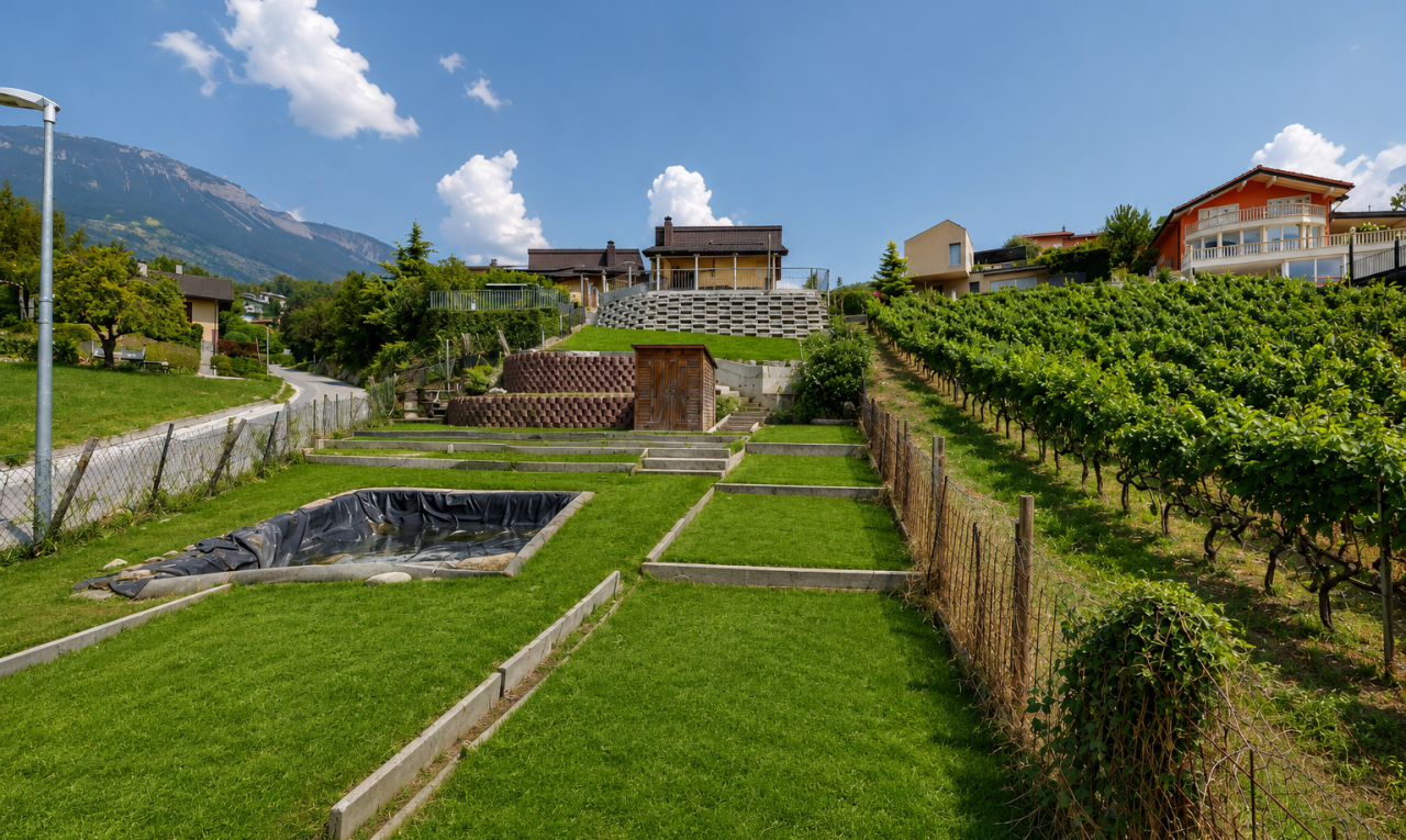 jardin avec day time et clôture
