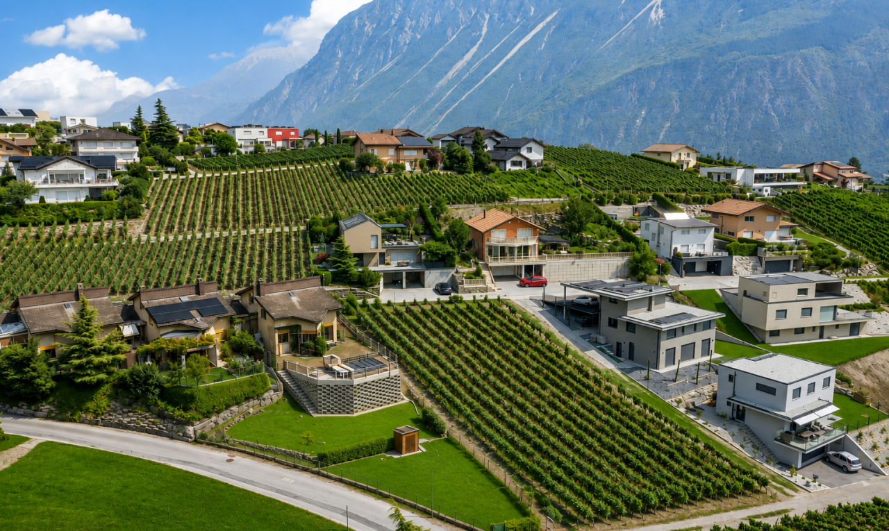 vue sur la montagne avec vue sur le verger/agriculture, orchard / agricultural view, vue sur la montagne, mountain view, et day time