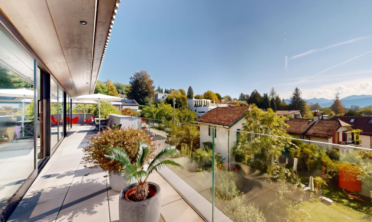 balcony with a residential view