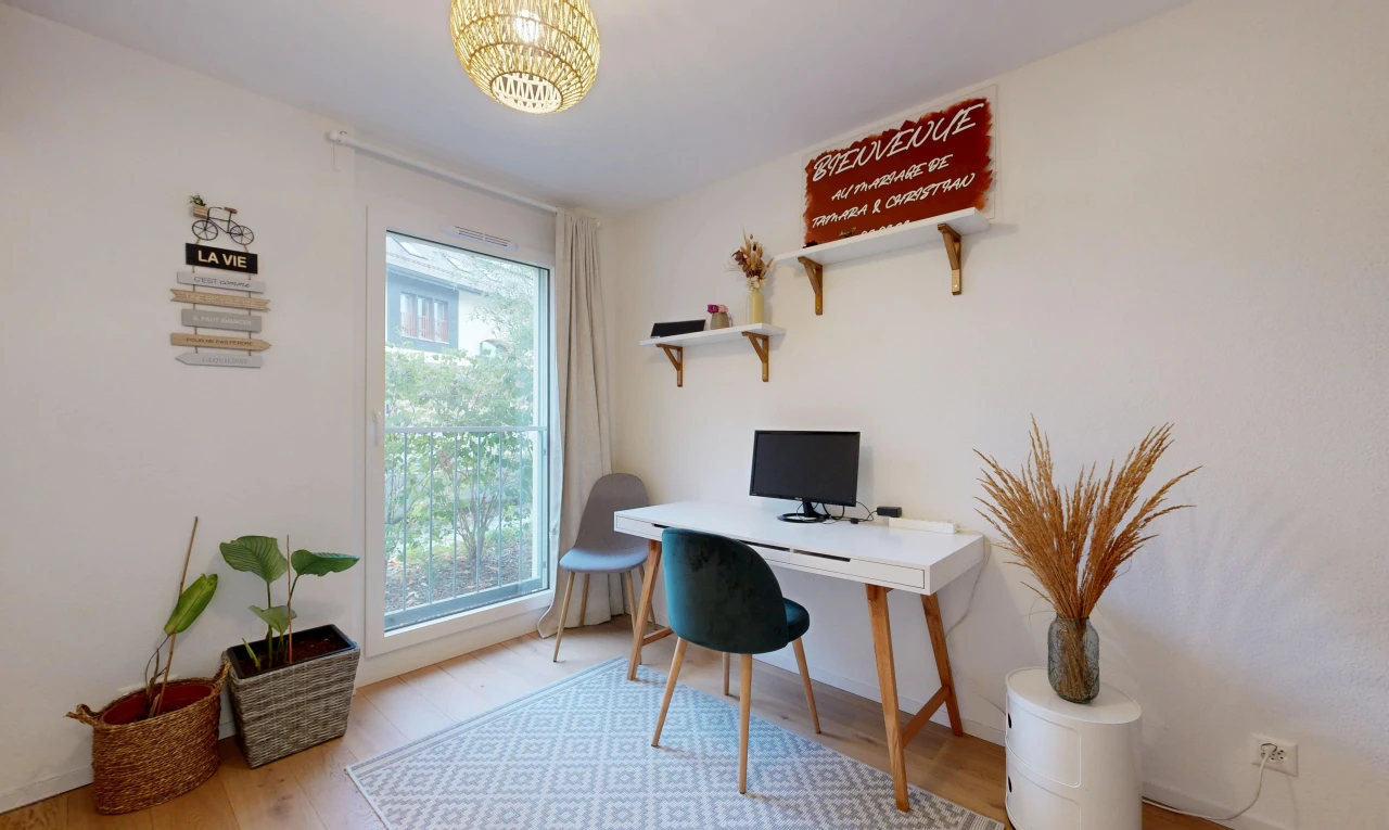 office featuring light wood-style flooring