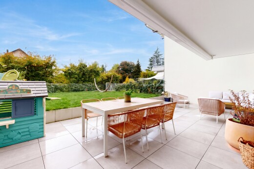terrace with outdoor dining area and a patio