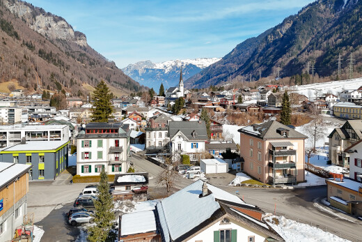 blick auf die berge mit blick auf die berge, mountain view, day time, snow, und wohngebietblick