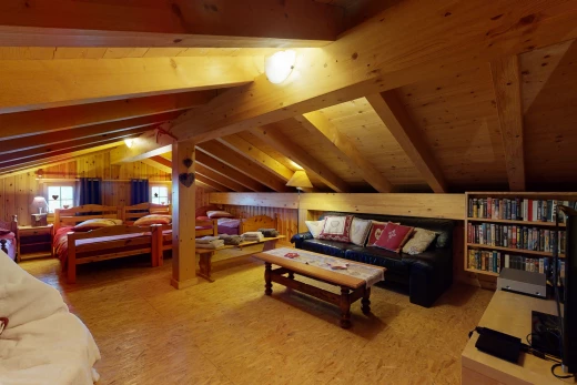 schlafzimmer mit haftdecke mit strahlen