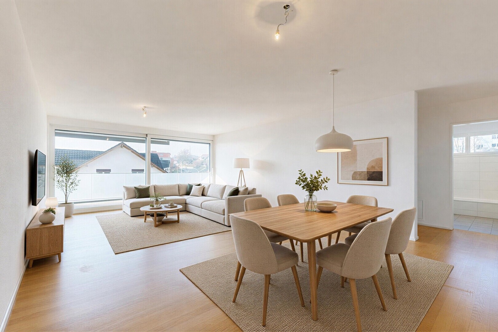 pièce vide avec inside property, lumière naturelle, natural light, sol en finition bois, et wood finish floor