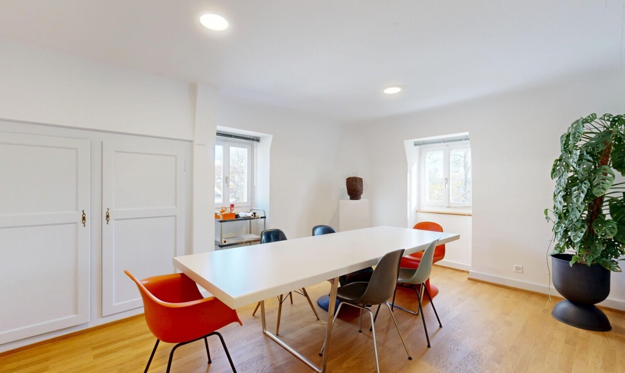 dining space with light wood finished floors, healthy amount of natural light, and recessed lighting
