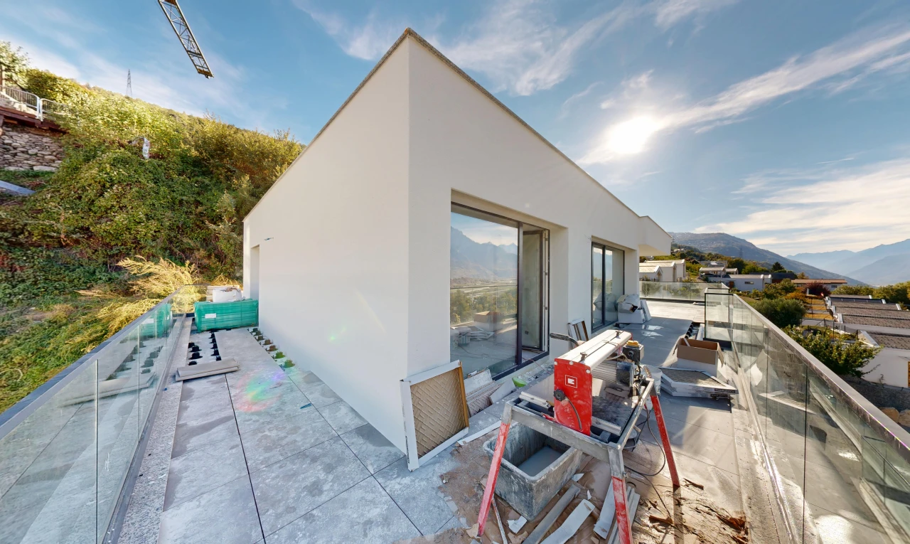 balcon avec vue sur la montagne, mountain view, day time, et from property
