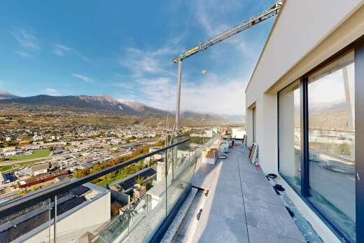 balcon avec vue sur la montagne, mountain view, balcon, day time, et from property
