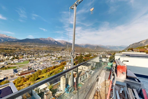 balcon avec vue sur la montagne, mountain view, day time, from property, et view focus