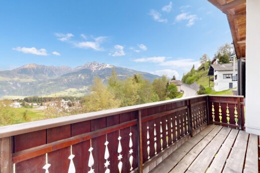 balcony with a mountain view