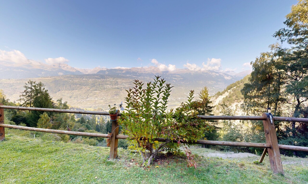 garten mit day time, mountain view, blick auf die berge, und zaun