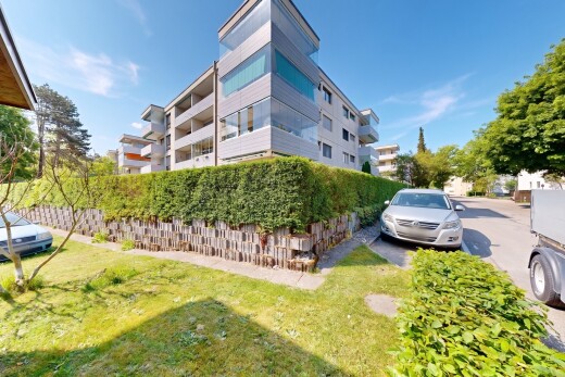 außenansicht mit apartment complex view, blick auf wohnanlage, day time, und from community