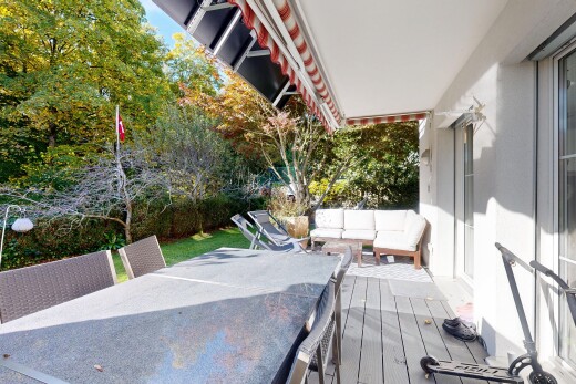 terrasse mit deck, markise, from property, essbereich im freien, und wohnraum im freien