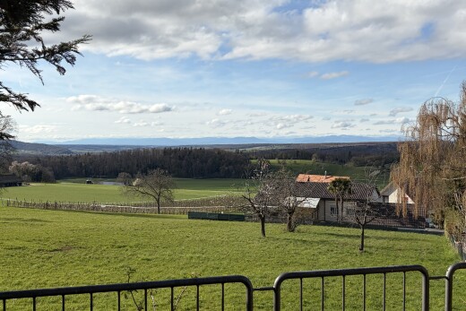 jardin avec from property, pelouse, vue rurale, rural view, et day time