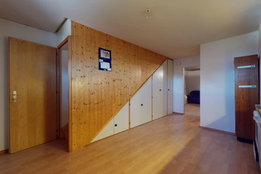 pièce vide avec plancher de bois et mur en bois