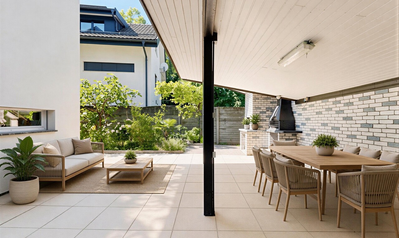 terrasse avec terrasse, day time, from property, et clôture