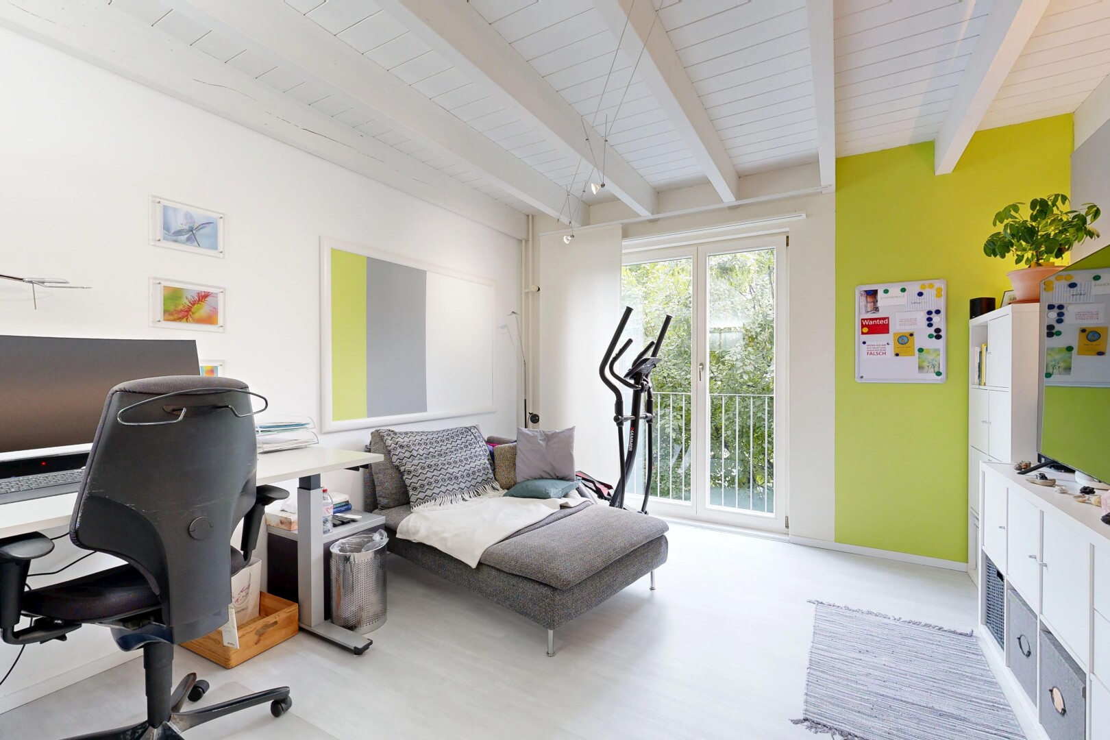 büro mit drywall, gipskartonwand, beamed ceiling, balkendecke, und high end ceiling