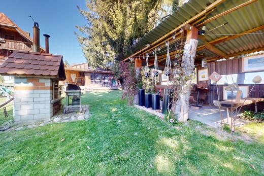 garten mit grill und rasen