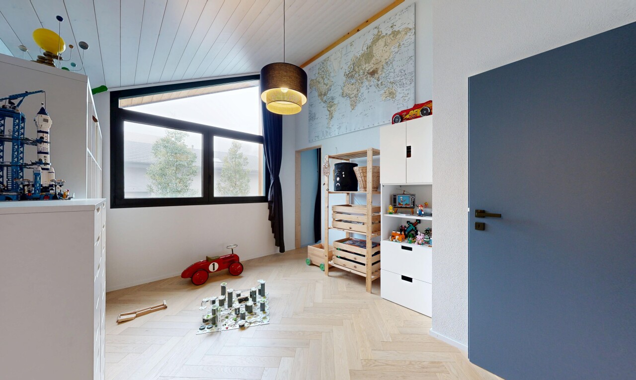 zimmer / schlafzimmer mit natürliches licht, natural light, inside property, parquet floor, und gipskartonwand