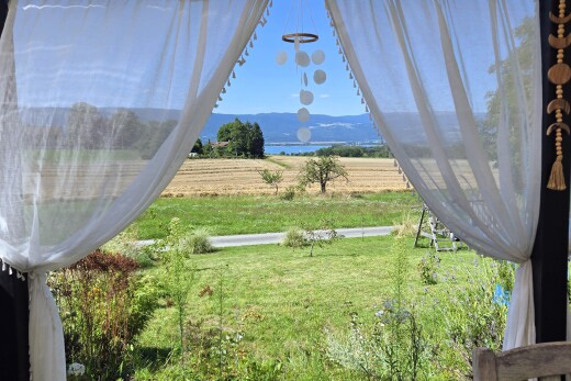 garten mit ländliche aussicht, rural view, day time, from property, und rasen