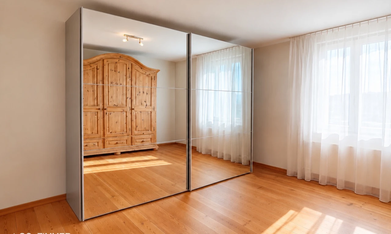 zimmer / schlafzimmer mit holzfußboden, wood finish floor, kleiderschrank, gipskartonwand, und drywall