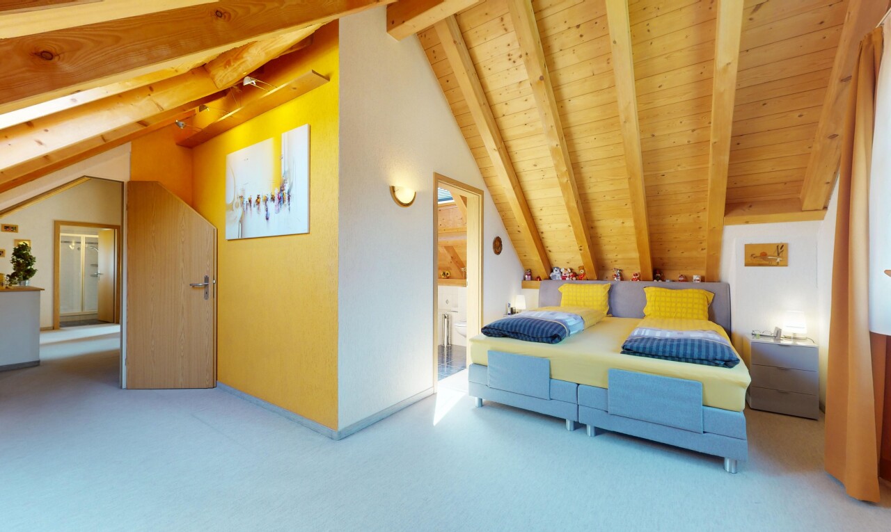 salon avec plafond en bois, wood ceiling, plafond voûté, vaulted ceiling, et plafond à poutres