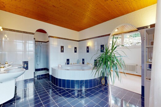 salle de bains avec salle de bain complète, inside property, tile floor, sol en carrelage, et bain