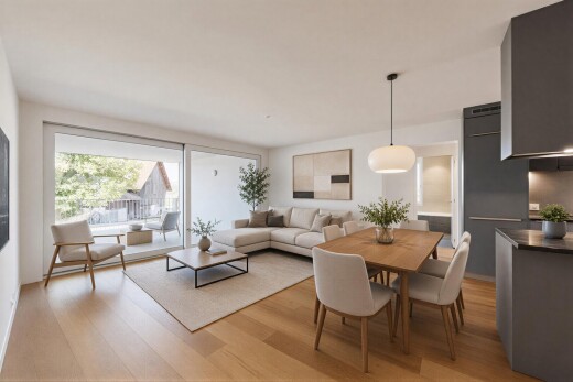 pièce vide avec inside property, light floor, sol en finition bois, wood finish floor, et lumière naturelle