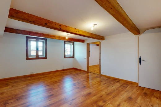 sous-sol avec lumière naturelle et parquet