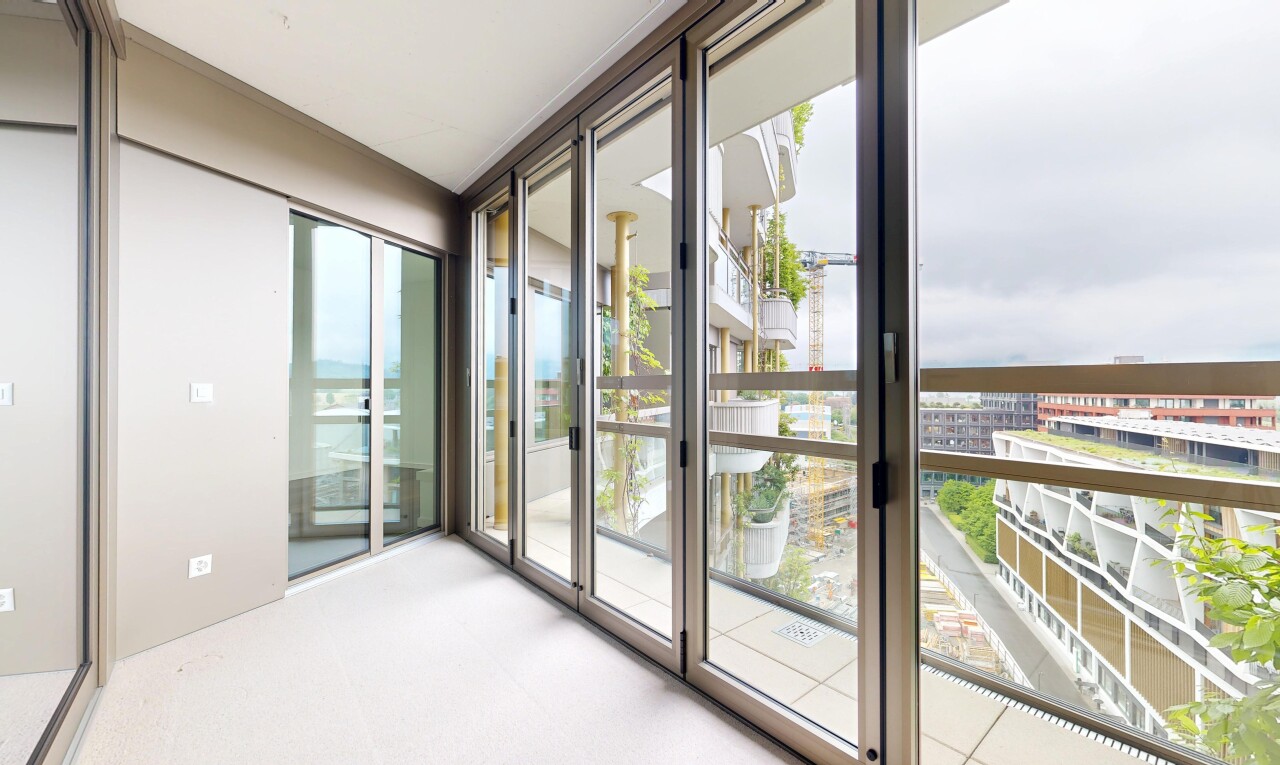 terrasse avec balcon et overcast