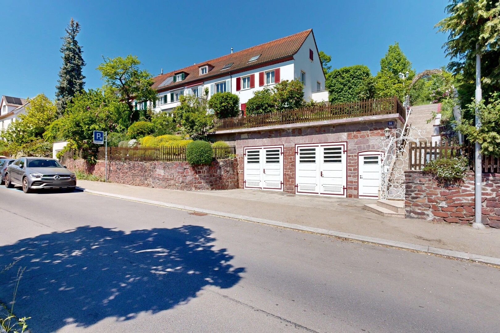 view of property featuring a garage