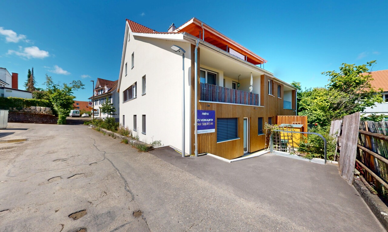 außenansicht mit day time, property visible, und stuckverkleidung